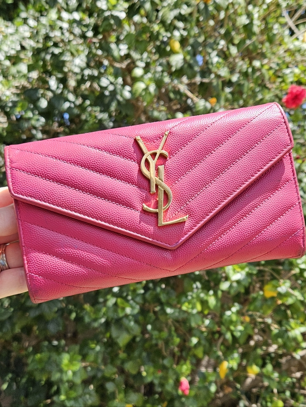 Yves Saint Laurent Cassandre Matelassé Large Flap Wallet